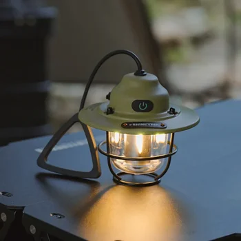 Мини-светодиодные кемпинговые фонари Type-C с перезаряжаемым затемнением, портативный подвесной фонарь для палатки 1200 мАч для пеших прогулок, рыбалки, Аварийные фонари