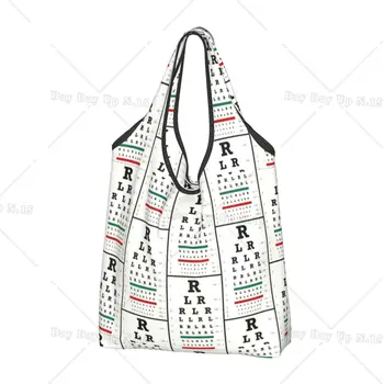 Многоразовая хозяйственная сумка Funny Drummers Eye Chart, женская сумка-тоут, портативные продуктовые сумки для покупок