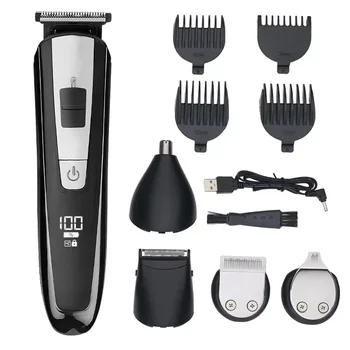 Многофункциональная Электрическая Машинка для стрижки волос Resuxi NK-2555 5-в-1 с Регулируемой головкой для стрижки волос и мужской Бритвой Для Стрижки волос в носу