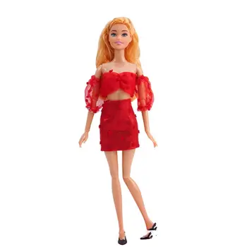 Модная кукольная юбка принцессы, детская подарочная игрушка, свадебная одежда, праздничная одежда, вечерние куклы, юбка, одежда с цветочным рисунком для девочек, кукла 30 см