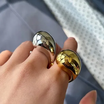 Модные металлические кольца с каплями воды, преувеличенные Простые нерегулярные открытые кольца для женщин, мужчин, панков, винтаж, ювелирные подарки