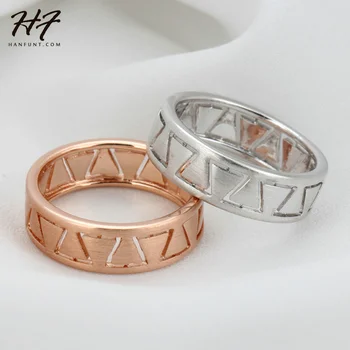 Модный дизайн высочайшего качества, Таинственный процесс волочения проволоки в виде треугольника, кольцо цвета розового золота, распродажа в натуральную величину R374 R375