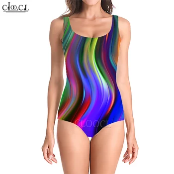 Модный купальник CLOOCL, красочный купальник с принтом, подходящий для женщин для плавания, пуш-апа и серфинга, купальник без рукавов с открытой спиной