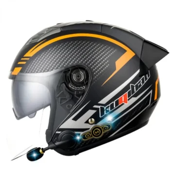 Мотоциклетный шлем KUQIBAO, встроенный Bluetooth, мотоциклетный шлем, Противотуманный HD объектив, Шлемы для мотокросса, одобрение DOT ABS