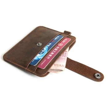 Мужская визитница из натуральной кожи, винтажный деловой короткий футляр для кредитных карт, футляр для удостоверения личности, тонкий мини-кошелек, портмоне, переносная сумка для денег