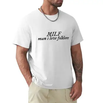 мужская футболка с круглым вырезом, футболки MILF, man i love, фольклорная футболка, летний топ, футболка с круглым вырезом, топы, однотонные футболки, мужские