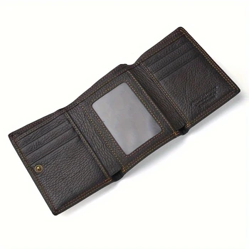 Мужской трехстворчатый мини-RFID-кошелек для мужчин, кошелек из натуральной кожи, держатель для кредитных карт