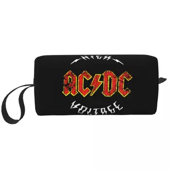 Музыкальная косметичка AC DC Heavy Metal Женская косметичка Kawaii большой емкости для макияжа австралийской рок-группы, косметички для хранения туалетных принадлежностей