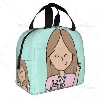 Мультяшные сумки для ланча с изоляцией доктора и медсестры Enfermera En Apuros, Многоразовая Термосумка, Ланч-бокс для мужчин и женщин, поездки на Пикник на работу