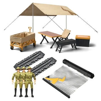 Набор кемпинговых палаток MN85K для дистанционного управления 1/12 Реалистичный опыт работы на открытом воздухе, тянущая тележку Модель походного снаряжения Набор 