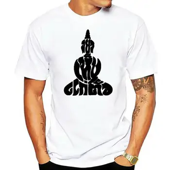 Название: Мужская рубашка с цитатой Тайского Будды, Футболка с трафаретной печатью, Мягкий и удобный Повседневный подарок для мужчин, мужская футболка