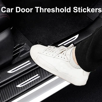 Наклейки на порог двери автомобиля из углеродного волокна, защитная пленка, накладки на педали для KIA CERATO, логотип, накладки на порог багажника, наклейки на бампер
