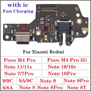 Нижний Разъем USB-порта Зарядного Устройства Для Xiaomi Redmi 8 8A 9 9A 9C Note 8 9 9S 10 10S 11 S Poco M4 X4 Pro Док-станция Для Зарядки Гибкого Кабеля