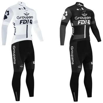Новая Белая Майка FDJ Cycling Team 2024 ITALIA Team Велосипедная Куртка Майо Брюки Костюм Ropa Ciclismo Термо Флисовая Велосипедная Одежда