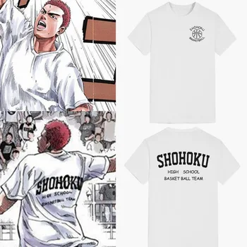 Новая футболка SHOHOKU Sakuragi Hanamichi Для мужчин и женщин, Косплей Kaede Rukawa Hisashi Mitsui, Хлопковые футболки с коротким рукавом, топы