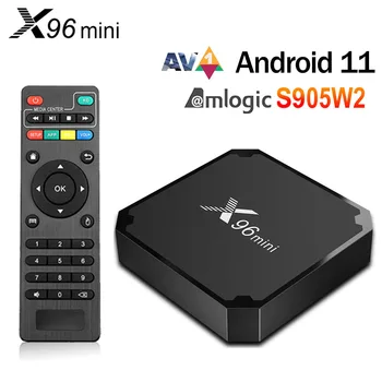 Новейший X96 Mini S905W2 Android 11 Smart TV Box 2G16G 1G8G 2,4 G и 5G Двойной Wifi AV1 4K HD телеприставка PK X96Q