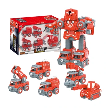 Новинка-трансформер 5 в 1, игрушка-динозавр, строительные машины, робот, детская игрушка-робот, интерактивная игрушка для малышей