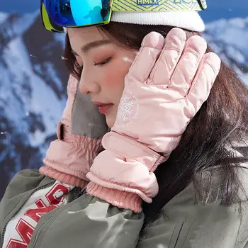 Новые водонепроницаемые лыжные перчатки женские зимние зимние перчатки с сенсорным экраном на флисовой подкладке Теплые Термальные перчатки для катания на сноуборде