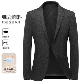 Новый бутик мужской моды Business Gentleman, Британский модный тренд, Повседневный приталенный Корейский вариант свадебного блейзера для официальных мероприятий