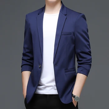 Новый Классический Однотонный Мужской костюм-блейзер Корейской версии, Повседневная Приталенная Мужская одежда Jaqueta Masculina J693