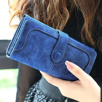 Новый модный Корейский ретро-кошелек с матовым покрытием, женский длинный кошелек на молнии и пряжке, студенческий кошелек, сумка для телефона, многоцветный