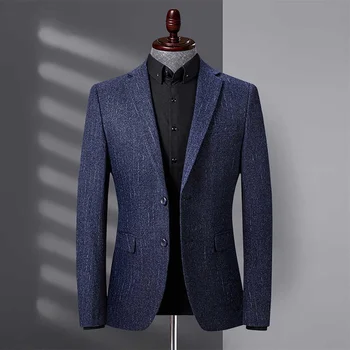 Новый трендовый костюм, Блейзер, Мужская Приталенная куртка для отдыха, мужская одежда для банкета, офиса, свадьбы премиум-класса