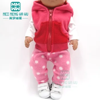 Одежда для куклы, подходящая для новорожденных кукол 43-45 см и американских кукол, модный жилет из трех частей, платье для девочки
