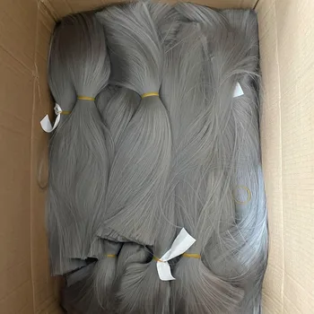 Оптовая продажа, 1000 г 1 кг, Сырье для волос кукол, высокотемпературный проволочный прямой кукольный парик, Сырье для наращивания волос куклы 