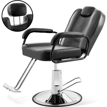 Парикмахерское кресло Merax с гидравлическим откидным креслом для парикмахерской с более широким на 20% сиденьем и мощным гидравлическим насосом, модернизированный салон красоты