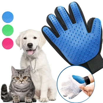 Перчатка для шерсти домашних животных, расческа для ухода за собакой и кошкой, перчатка для чистки, щетка для удаления волос левой и правой рукой, способствует циркуляции крови