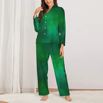 Пижамы Green Galaxy, осенний комплект винтажных пижам большого размера со звездным принтом, женская пижама с длинным рукавом из мягкой ткани с графическим рисунком