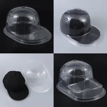 Пластиковая прозрачная крышка Шляпа с плоскими полями, Изогнутая Шляпа, чехол для хранения, Кепка, витрина, коробка для хранения шляп, Бейсбольная кепка, коробка для показа