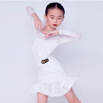 Платье для латиноамериканских танцев 2023, осень/зима, новое высококачественное детское платье для латиноамериканских танцев с принтом
