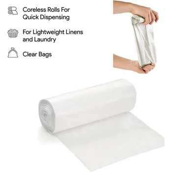Плоские белые мешки для мусора Одноразовые пластиковые пакеты для домашней кухни, Прозрачные пакеты для мусора для гостиниц, Чистящие средства для мусора