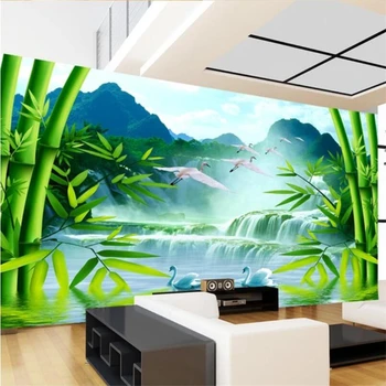 Пользовательские 3D фотообои beibehang живописный бамбуковый лес ТВ фон украшение стен картина обои papel de parede