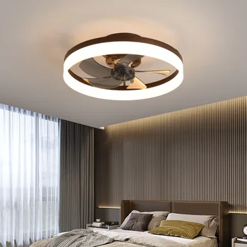 Потолочный вентилятор Nordic в спальне, столовой, Потолочный вентилятор Освещает роскошную гостиную Преобразованием частоты с помощью вентилятора