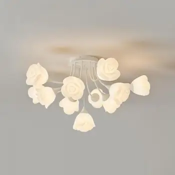 Потолочный светильник French atmosphere rose buds с веб-знаменитостями, кремовый светильник-капелька, лампа для столовой, защитник спальни, поглощающие купольные лампы