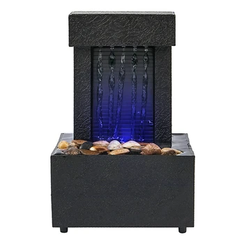 Пояс для медитации Pebble со светодиодной подсветкой, успокаивающий фонтан на рабочем столе, миниатюрный водопад в помещении