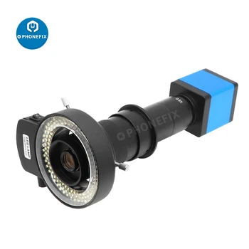 Промышленная камера 13 Мп + Объектив с креплением 180X C + 144 Светодиода HDMI USB Промышленный Электронный Цифровой Микроскоп Для Пайки печатных Плат