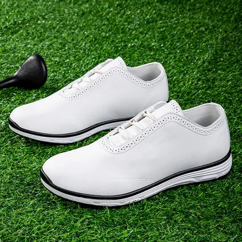 Профессиональная спортивная обувь для гольфа унисекс, тренировочная, полностью белая, с перфорацией типа 