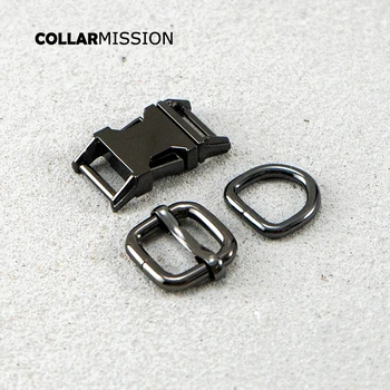 Пряжка с черным металлическим покрытием (металлическая пряжка + регулировочная пряжка + D-образное кольцо) Для ремня рюкзака, собачьего ошейника, сумки, аксессуара 15 мм 
