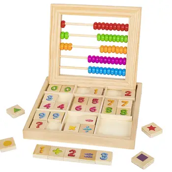 Разноцветные бусины, деревянные счеты с 50 разноцветными бусинами, игрушки для раннего развития, числовые блоки, игрушки, обучающие математике, счету