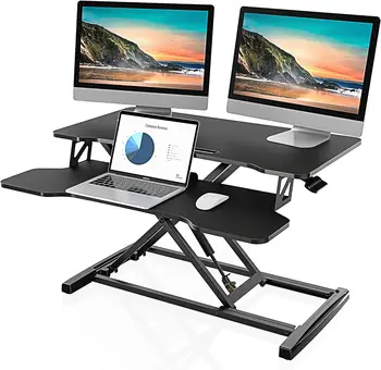 Регулируемый по высоте письменный стол шириной 32 дюйма с преобразователем положения сидя в положение стоя Рабочий стол для ноутбуков