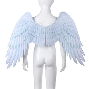 Реквизит для бала на Хэллоуин, детский черно-белый костюм ангела с крыльями Ангела