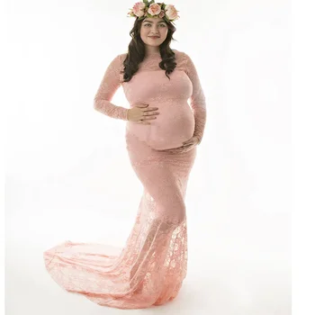 Реквизит для фотосъемки беременных Макси платье платье для беременных кружевное платье Нарядная одежда для фотосъемки беременных женщин