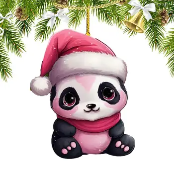 Рождественский рождественский подарок, серия pink panda, елочные украшения, автомобиль, акриловые украшения, елка, гостиная, Окно дома