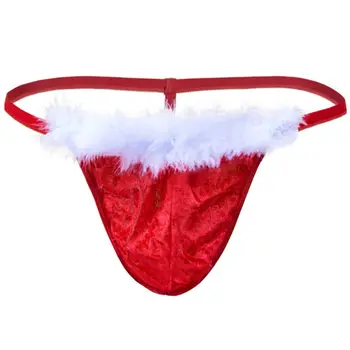 Рождественское мужское веселое сексуальное нижнее белье, футболки, нижнее белье, плюшевые булочки, Мягкие трусы, удобные Cuecas Hombre