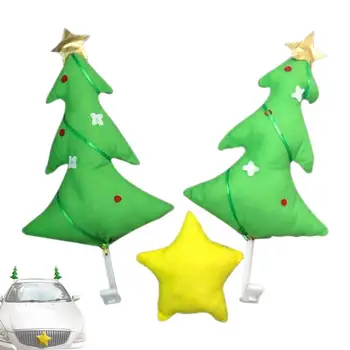 Рождественское украшение для автомобиля, плюшевая Звездочка и елки на окнах автомобиля, Креативный декор для окон, Набор рождественских игрушек-подвесок для автомобиля