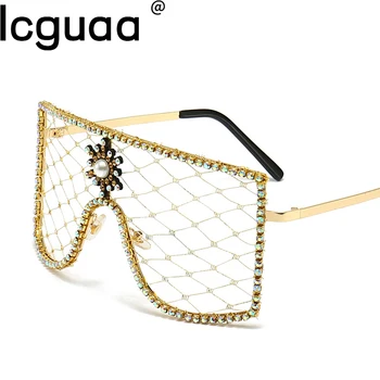 Роскошные солнцезащитные очки в стиле Стимпанк с бриллиантами, Женские и мужские очки со стразами большого размера, Тренды DIY, Индивидуальные Очки De Sol Oculos