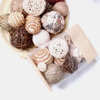 Ротанговый шар Сферические плетеные шарики для рождественского украшения кофе